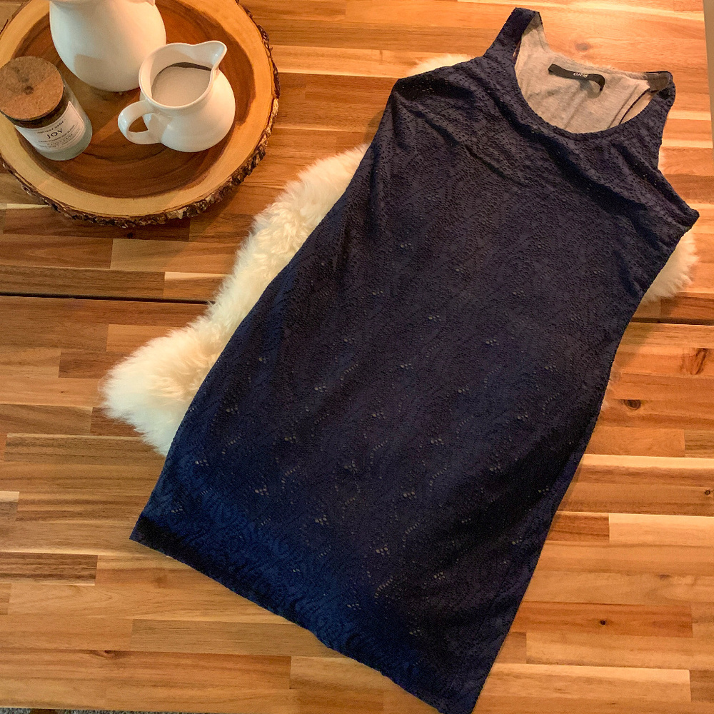 Cut25 by Yigal Azrouel navy lace racerback dress
